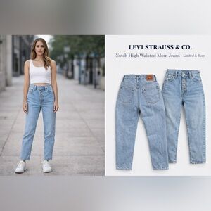 RARE Levi’s Notch High Waisted Mom Jeans XSW26 L27 Button Fly Light Wash Vintage